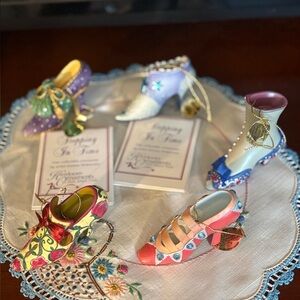 Ashton Drake Stepping in Time Colorful Decorative Shoe Figurines